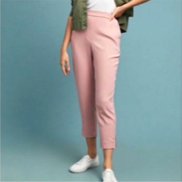Anthropologie The essential pull-on trousers blush rose pink women's small - Picture 4 of 7